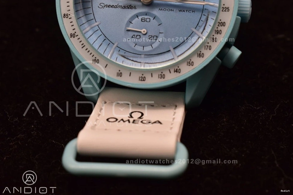 on Strap x Moonwatch to Mission Nylon Swatch Quartz Omega Bioceramic Uranus 0105